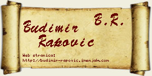 Budimir Rapović vizit kartica